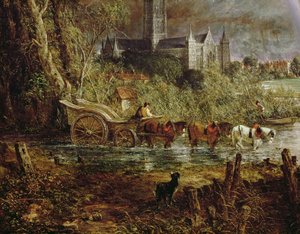 牧草地からのソールズベリー大聖堂、1831年1560年の詳細 作： John Constable